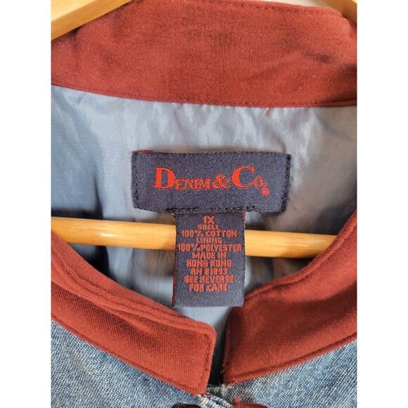 Denim & Co Plus Size Embroidered Denim Jacket Size 1X - Picture 3 of 6